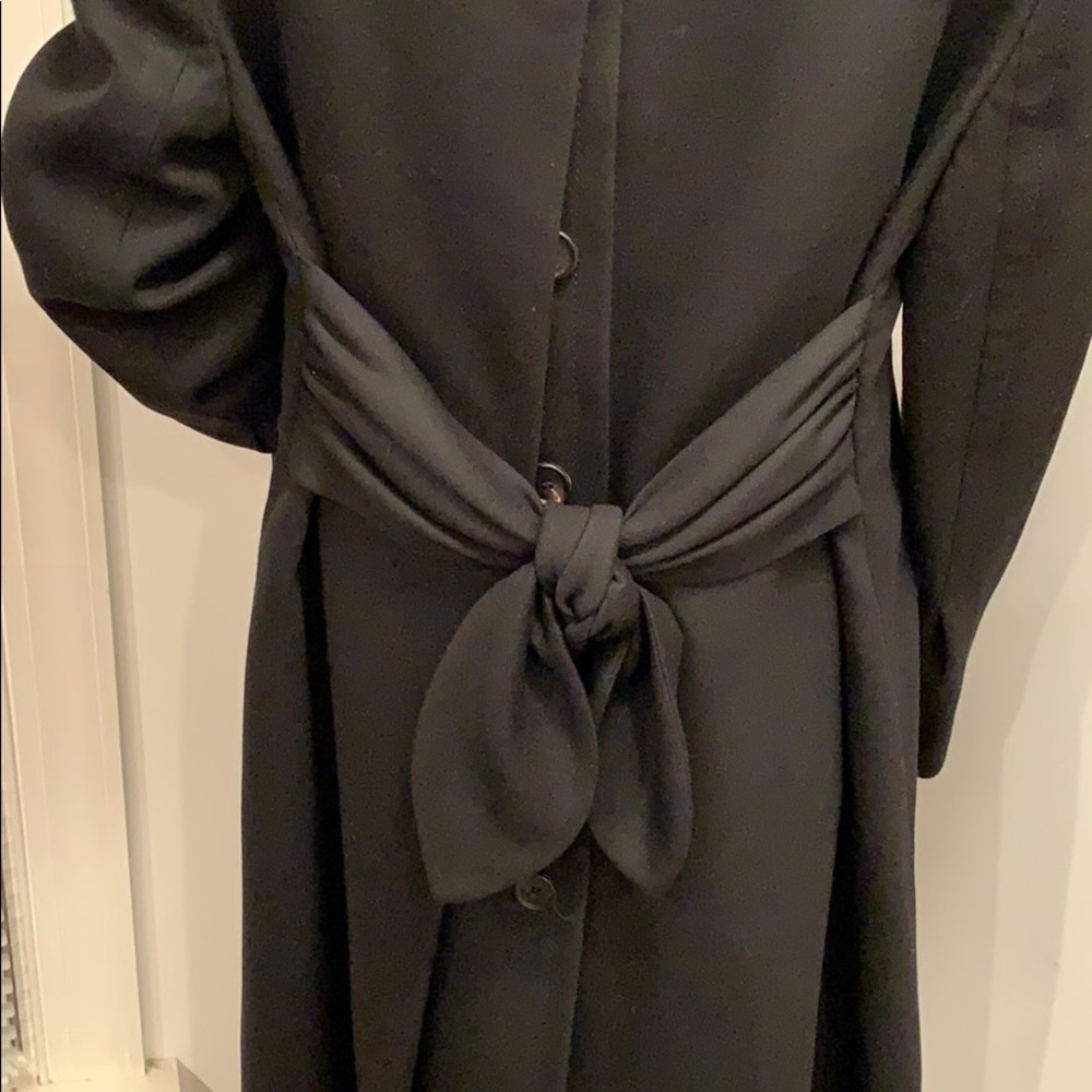 PRADA WOOL COAT BLACK SIZE 44 SNAPPED CLOSURE